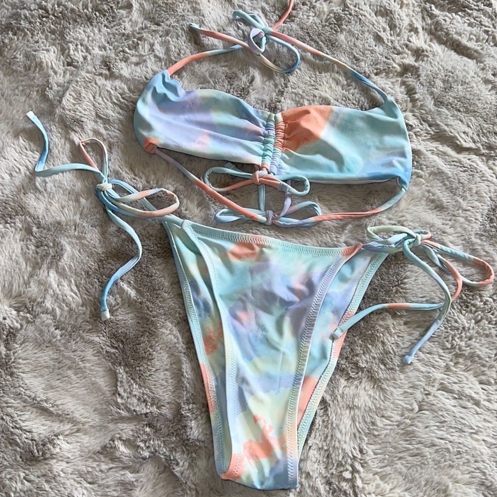 Pastel tie dye bikini